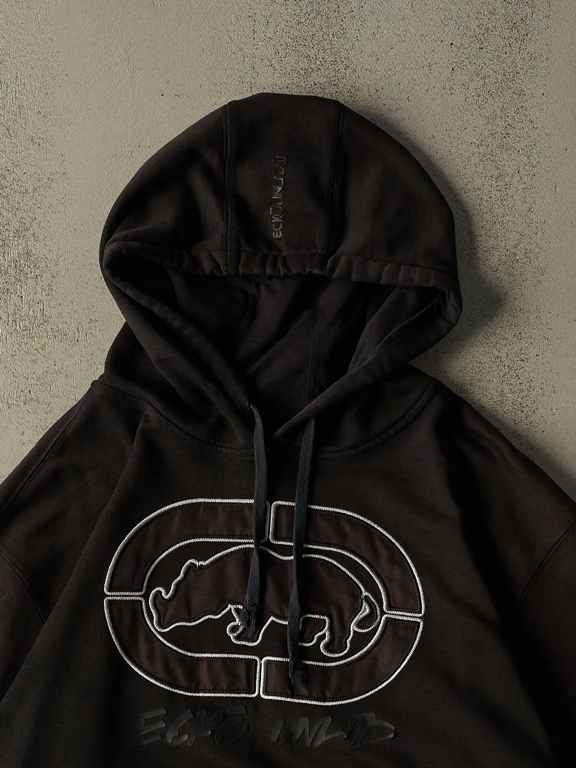 Vintage Y2K Black Ecko Embroidered Hoodie (XL) sold by Rebalance Vintage product image thumbnail 5