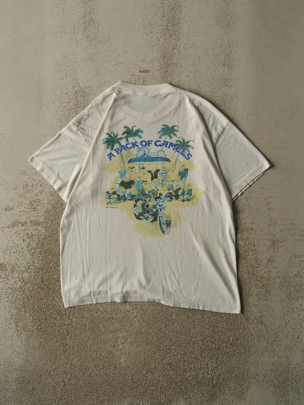 Vintage 90' White Camel Cigarettes Single Stitch Pocket Tee (L) made by Rebalance Vintage