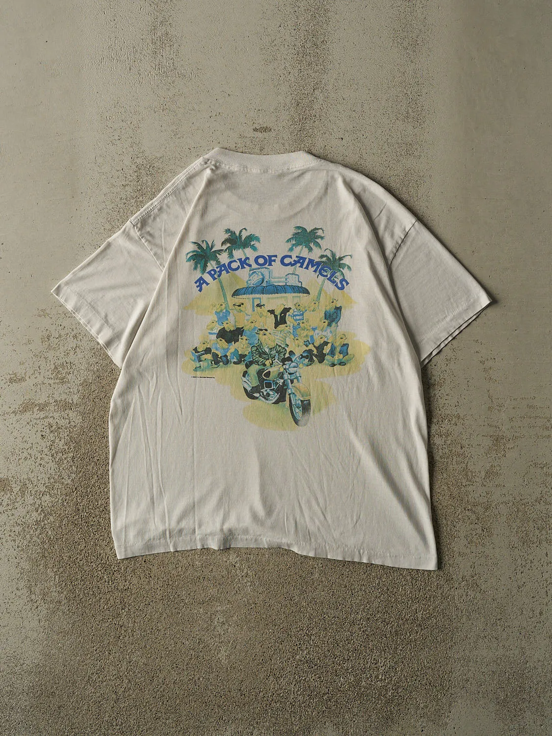 Vintage 90' White Camel Cigarettes Single Stitch Pocket Tee (L) sold by Rebalance Vintage