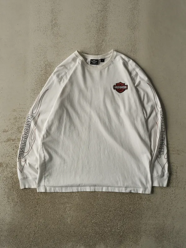 Vintage Y2K White Harley Davidson Embroidered Long Sleeve (XL/XXL) made by Rebalance Vintage