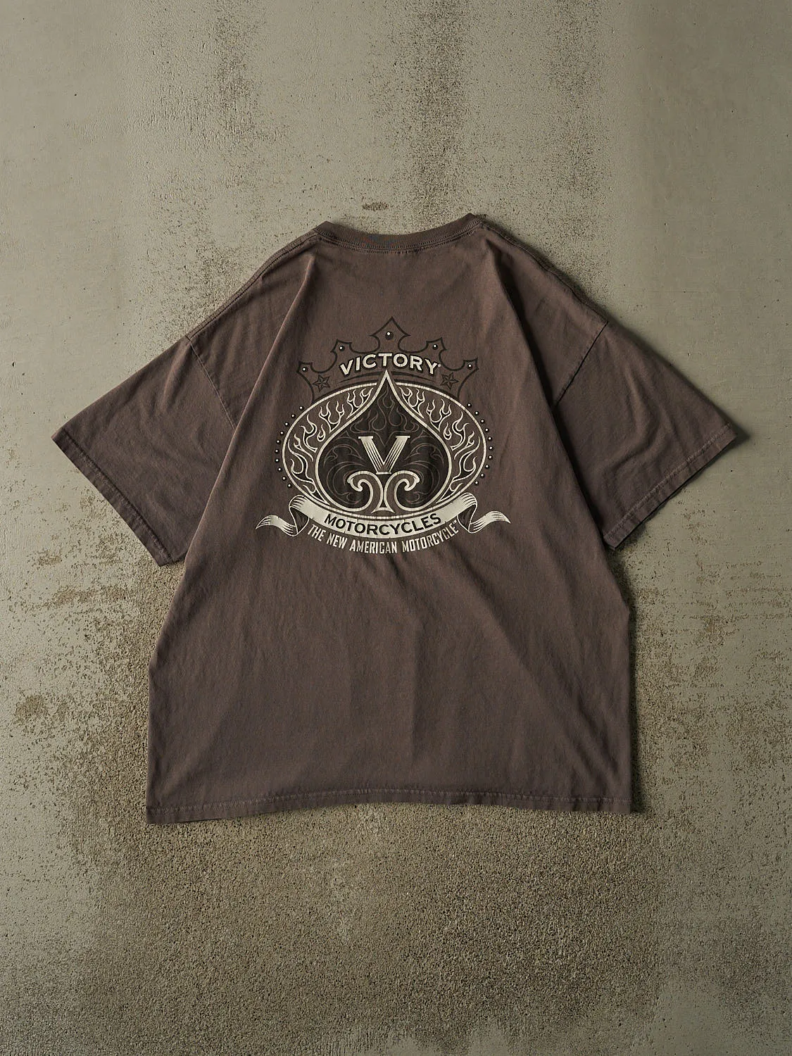 Vintage Y2K Charcoal Grey Victory Motorcycles Tee (XL) sold by Rebalance Vintage product image thumbnail 2