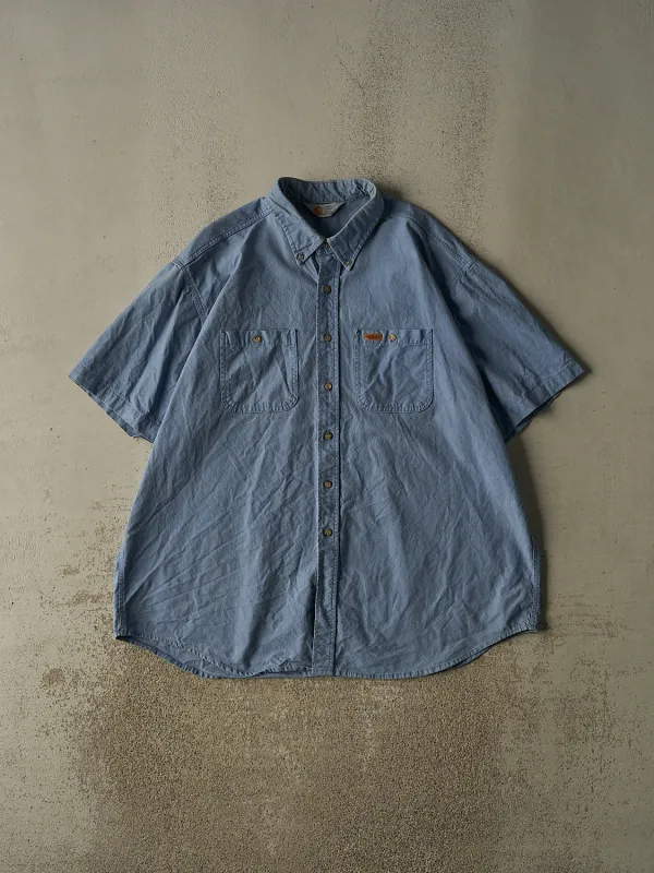 Vintage Y2K Blue Carhartt Button Up Tee (XXL/XXXL) made by Rebalance Vintage