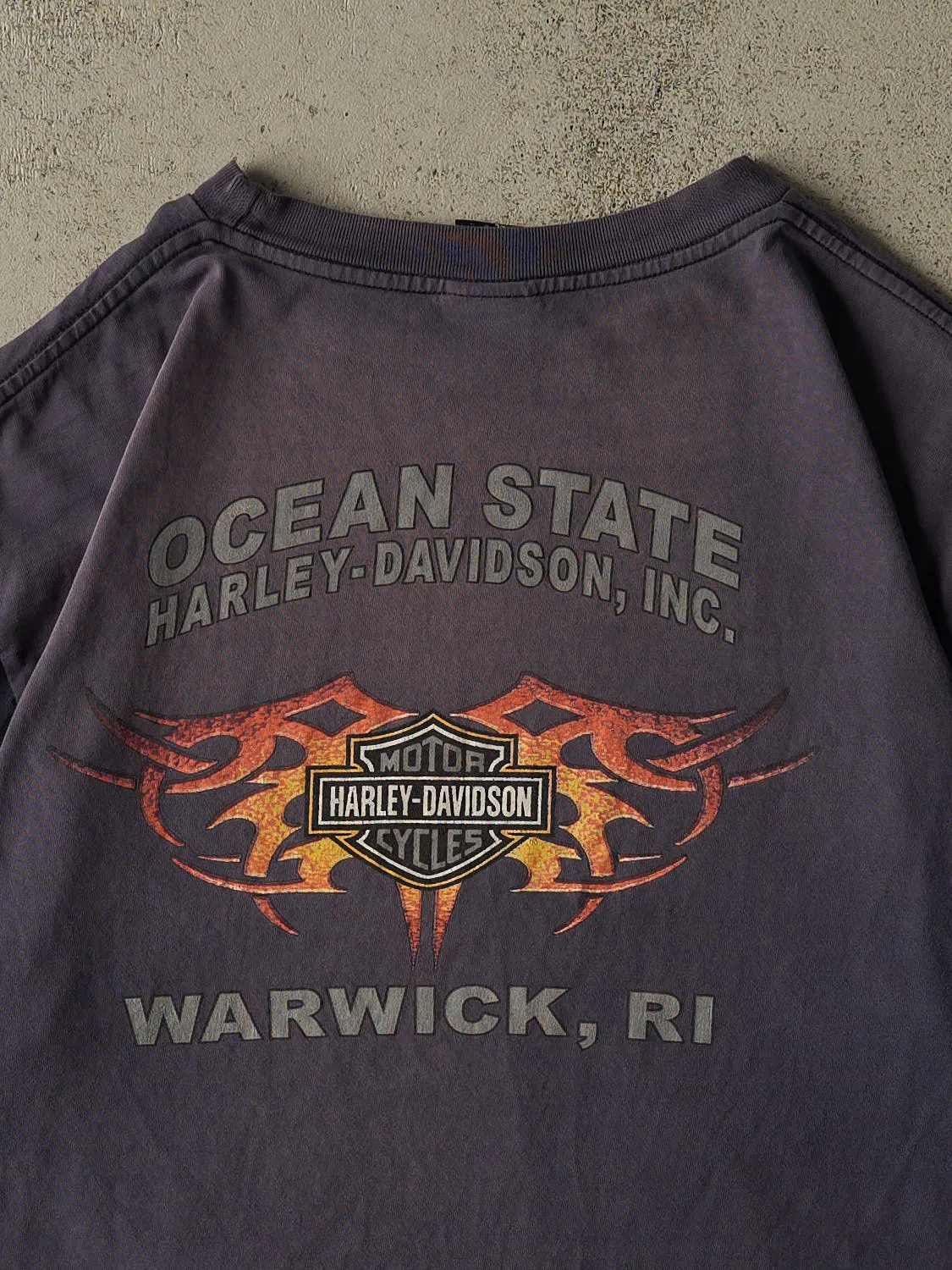 Vintage 04' Sun Faded Navy Harley Davidson Warwick RI Tee (XL) sold by Rebalance Vintage product image thumbnail 5