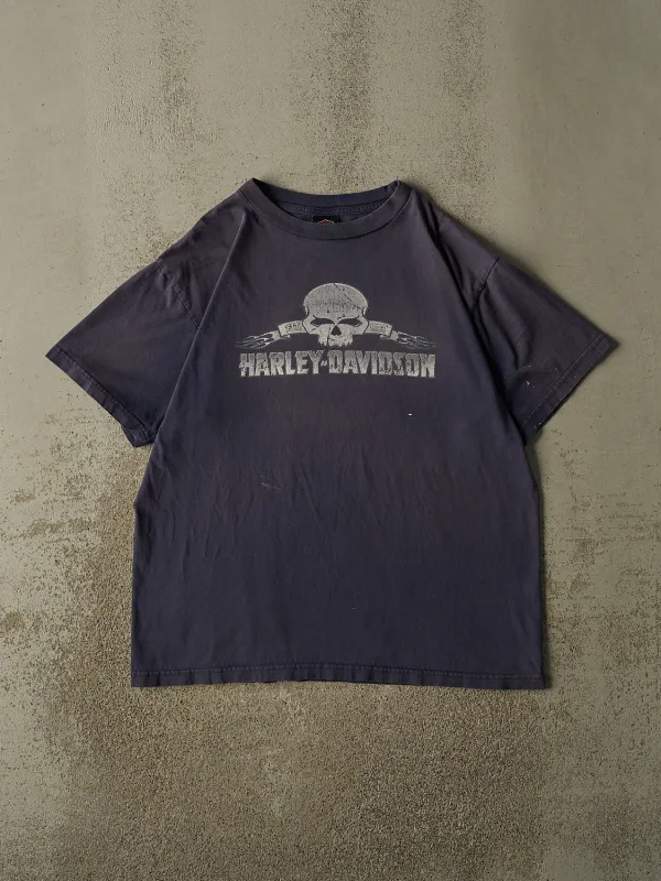 Vintage 04' Sun Faded Navy Harley Davidson Warwick RI Tee (XL) made by Rebalance Vintage