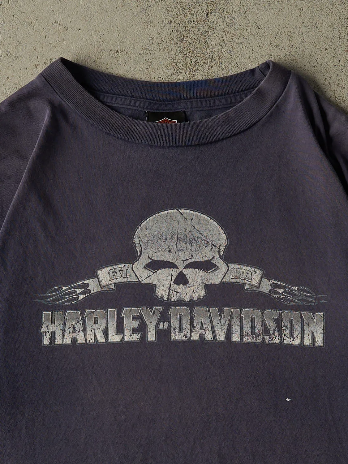 Vintage 04' Sun Faded Navy Harley Davidson Warwick RI Tee (XL) sold by Rebalance Vintage product image thumbnail 4