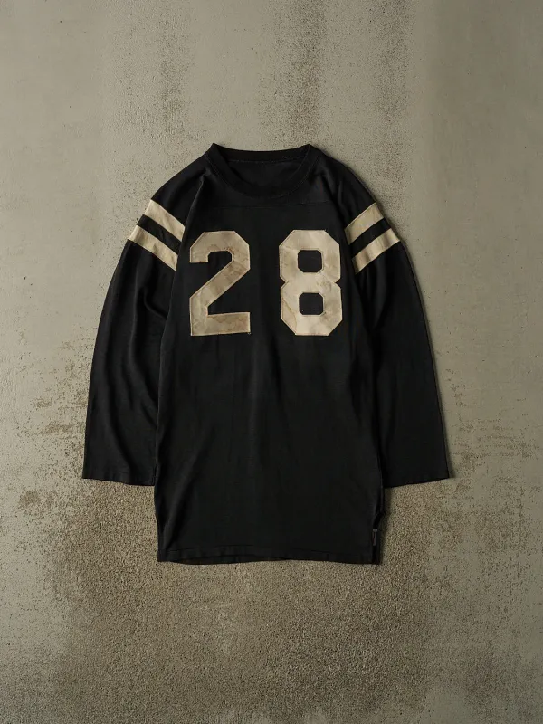 Vintage 70s Black #28 Long Sleeve Jersey (S/M) made by Rebalance Vintage