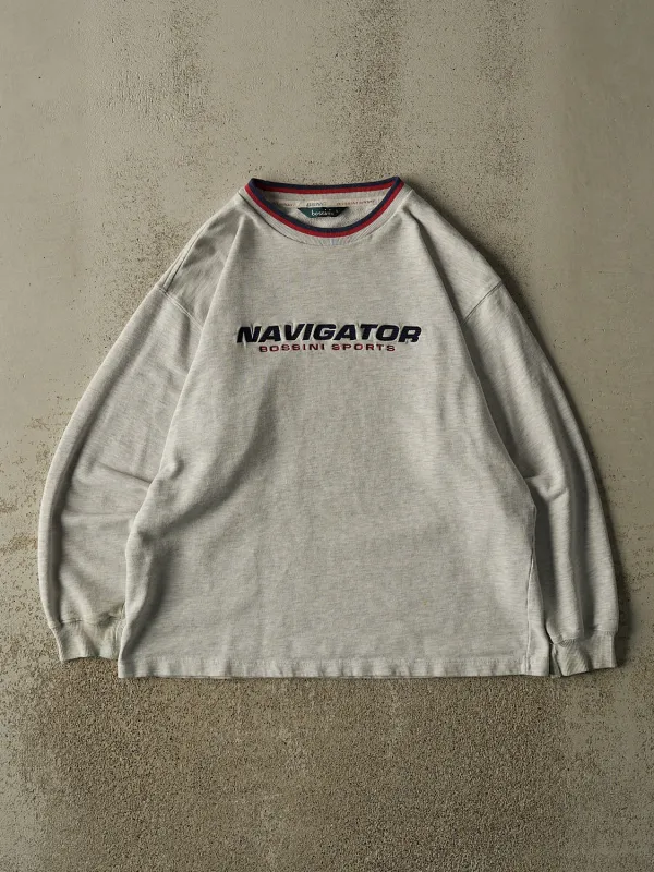 Vintage Y2K Heather Grey Bossini Sports Lightweight Crewneck (M) made by Rebalance Vintage