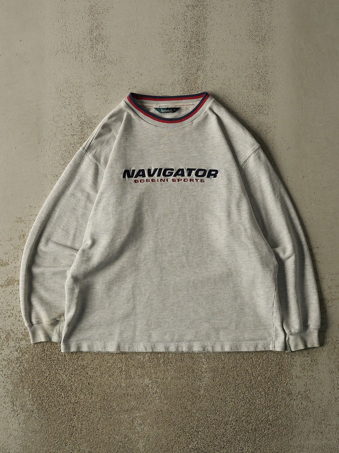 Vintage Y2K Heather Grey Bossini Sports Lightweight Crewneck (M) sold by Rebalance Vintage