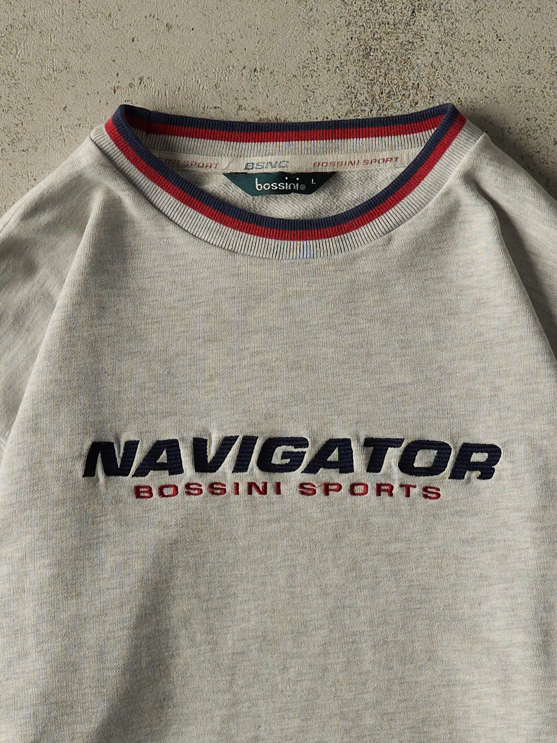 Vintage Y2K Heather Grey Bossini Sports Lightweight Crewneck (M) sold by Rebalance Vintage product image thumbnail 2