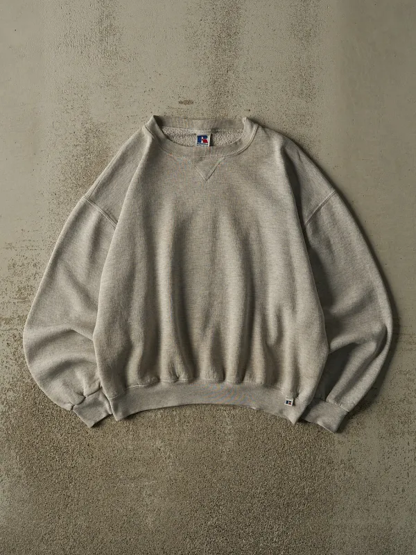 Vintage 90s Grey Russell Athletic Blank Crewneck (M) made by Rebalance Vintage