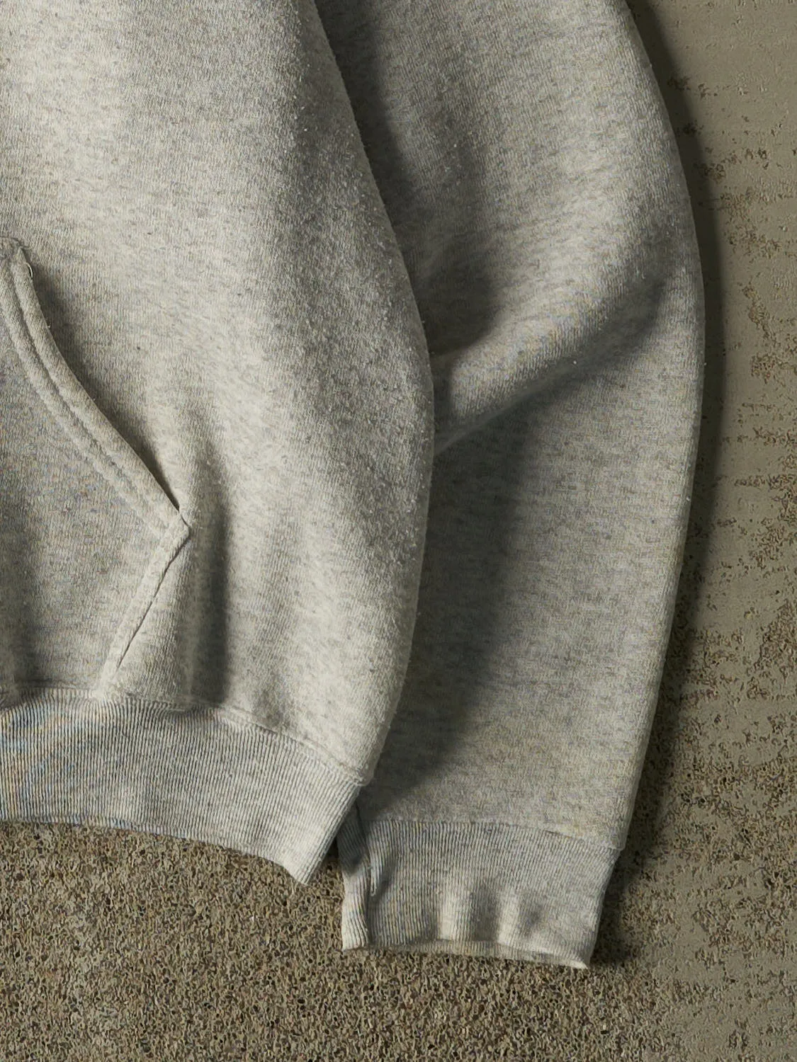 Vintage 80s Heather Grey Blank Zip Up Hoodie (L/XL) sold by Rebalance Vintage product image thumbnail 4