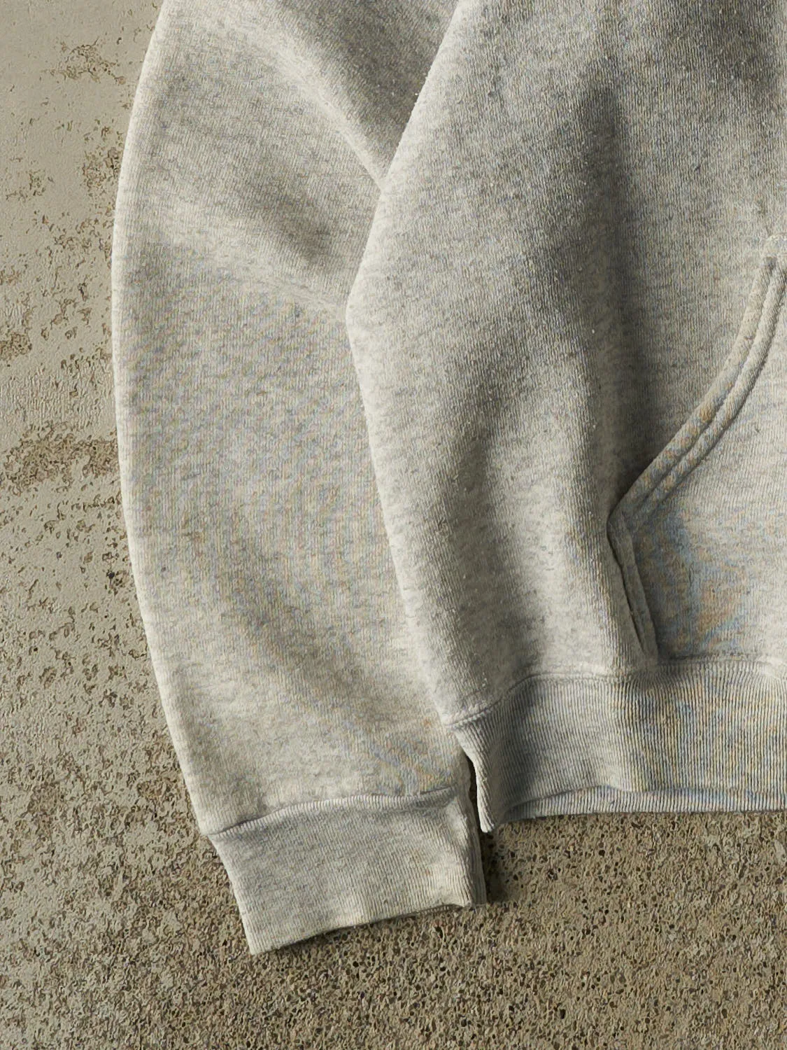 Vintage 80s Heather Grey Blank Zip Up Hoodie (L/XL) sold by Rebalance Vintage product image thumbnail 3