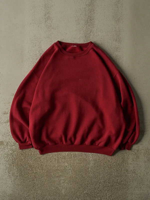 Vintage 90s Burgundy Blank Crewneck (XL) made by Rebalance Vintage