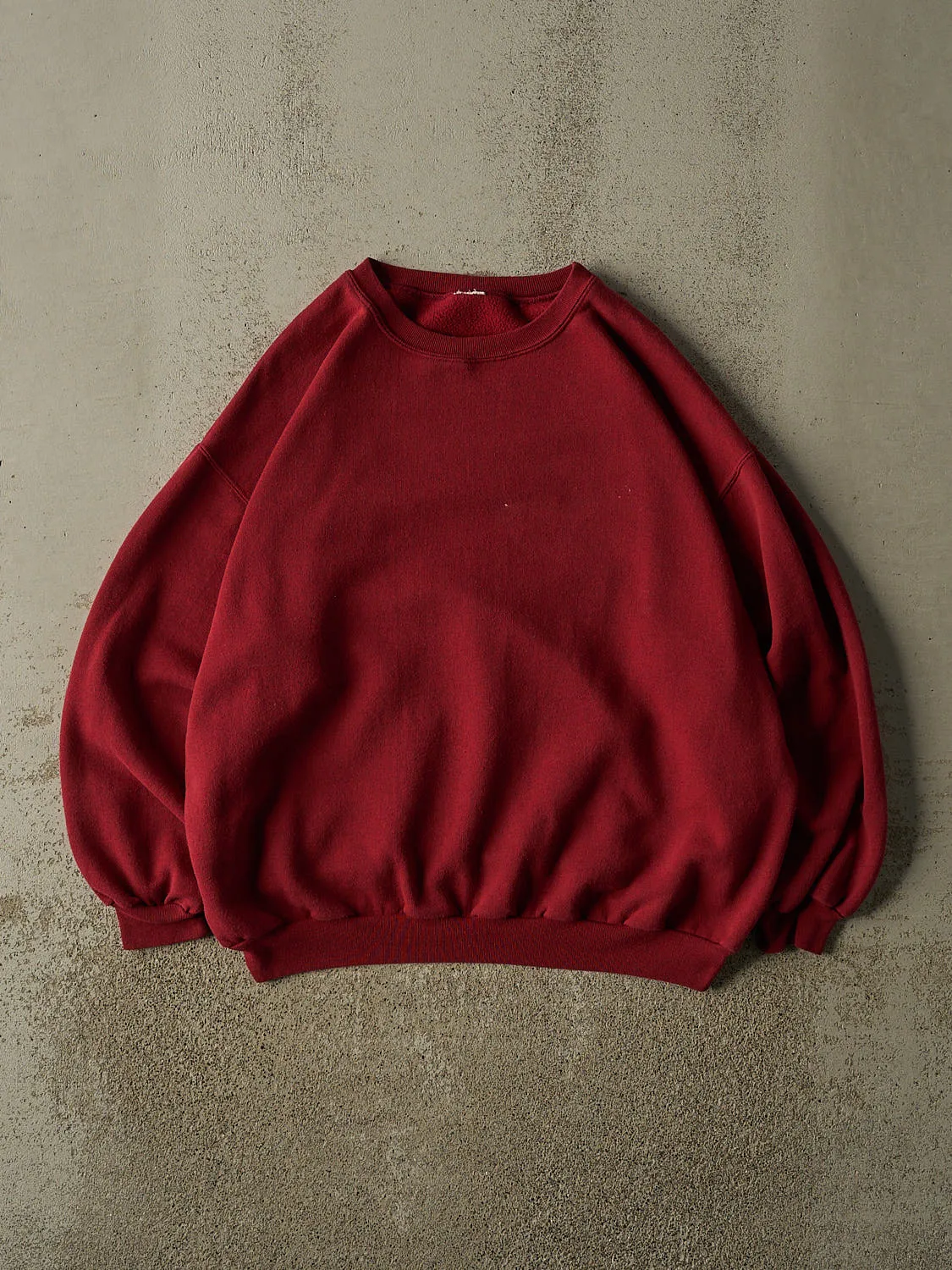 Vintage 90s Burgundy Blank Crewneck (XL) sold by Rebalance Vintage