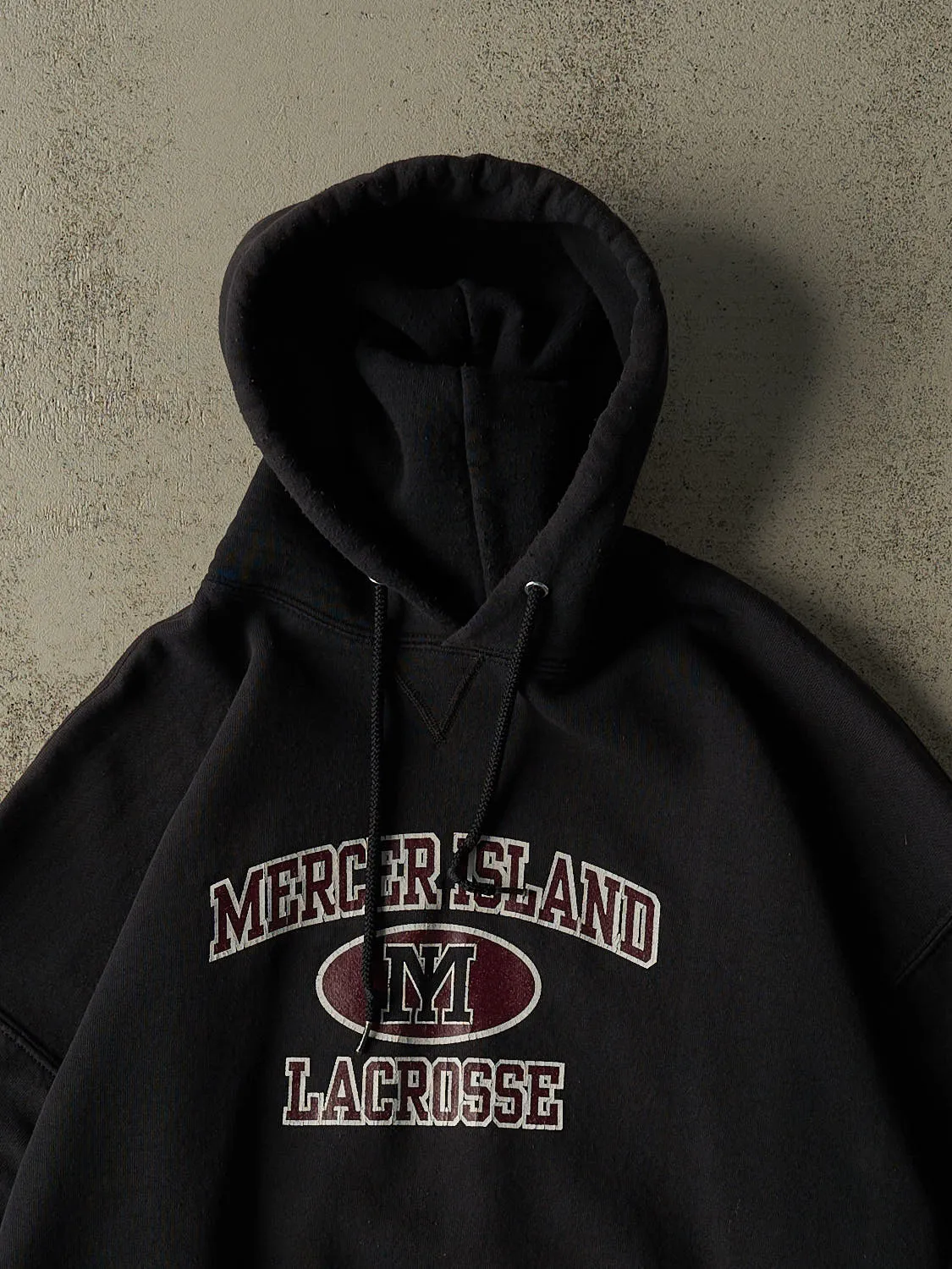 Vintage Y2K Faded Black Russell Athletic Mercer Island Lacrosse Hoodie (XXL) sold by Rebalance Vintage product image thumbnail 2