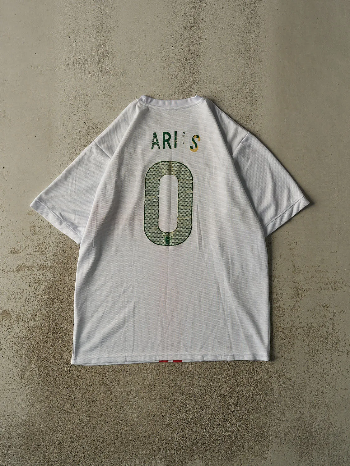 Vintage Y2K White Portugal #0 Arias Soccer Jersey (XL) sold by Rebalance Vintage product image thumbnail 2