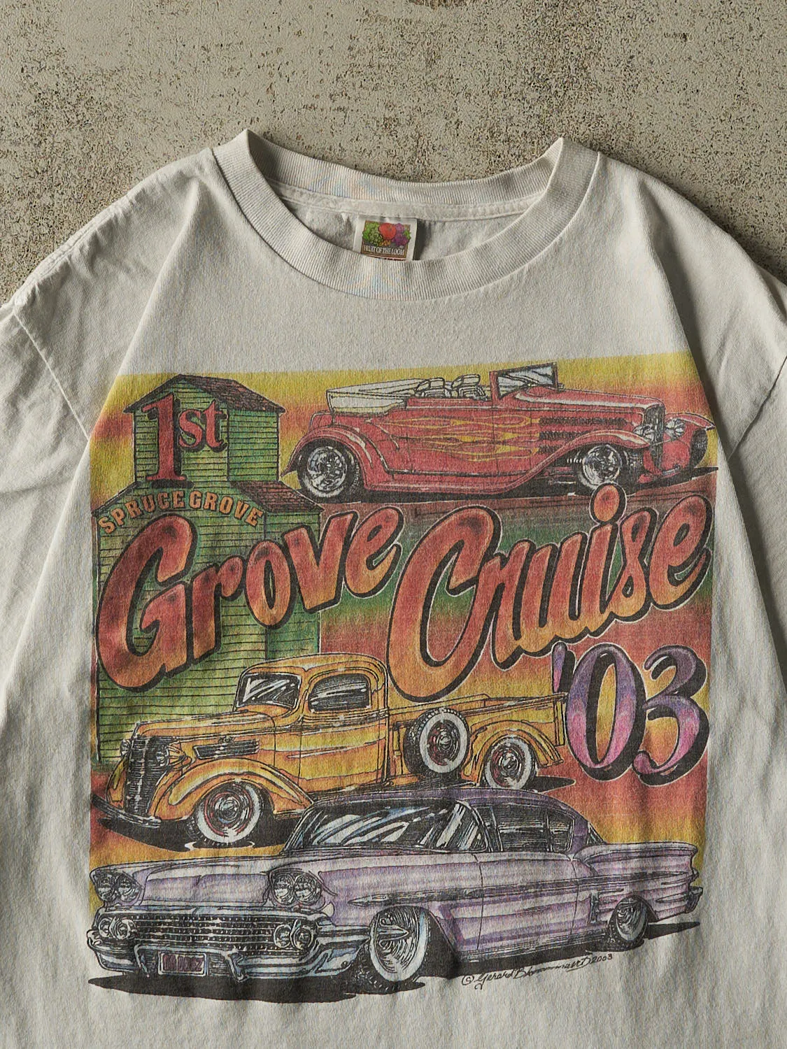 Vintage 03' Beige Grove Cruise Car Tee (M) sold by Rebalance Vintage product image thumbnail 3