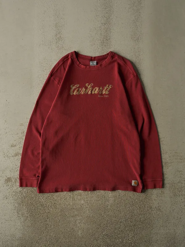 Vintage Y2K Red Carhartt Thermal Long Sleeve (L/XL) made by Rebalance Vintage