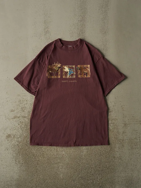 Vintage 90s Burgundy Banff Animal Tee (L/XL) made by Rebalance Vintage