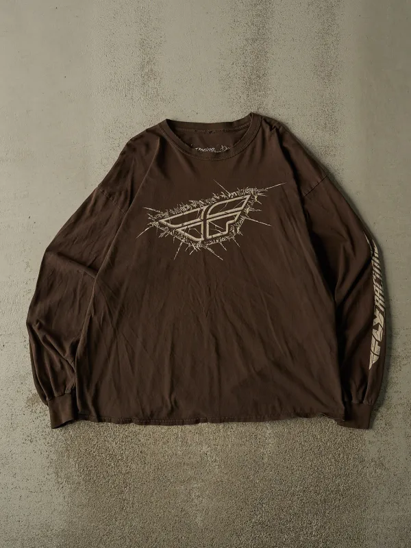 Vintage Y2K Brown Fly Racing Long Sleeve (XL) made by Rebalance Vintage