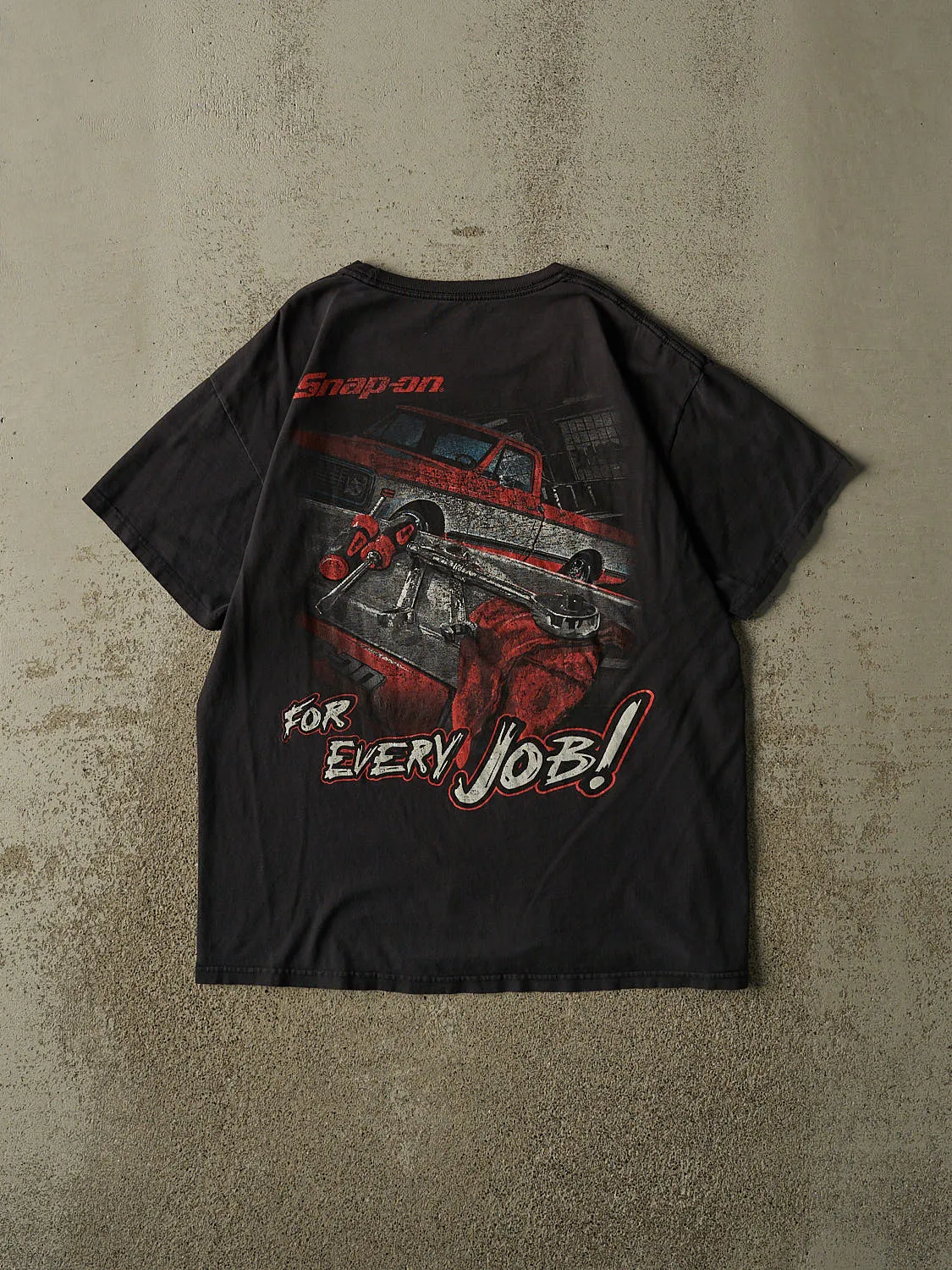 Vintage Y2K Faded Black Snap-On "For Every Job" Tee (L) sold by Rebalance Vintage product image thumbnail 2