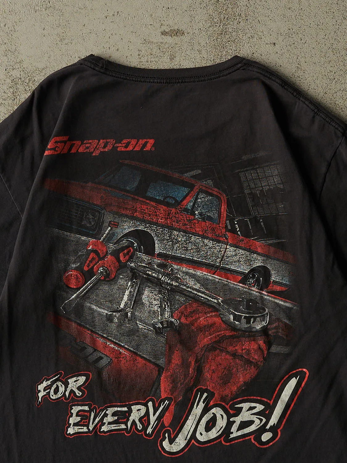Vintage Y2K Faded Black Snap-On "For Every Job" Tee (L) sold by Rebalance Vintage product image thumbnail 4