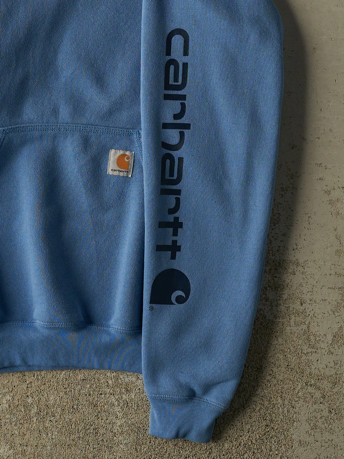 Vintage Y2K Blue Carhartt Embroidered Hoodie (S/M) sold by Rebalance Vintage product image thumbnail 4