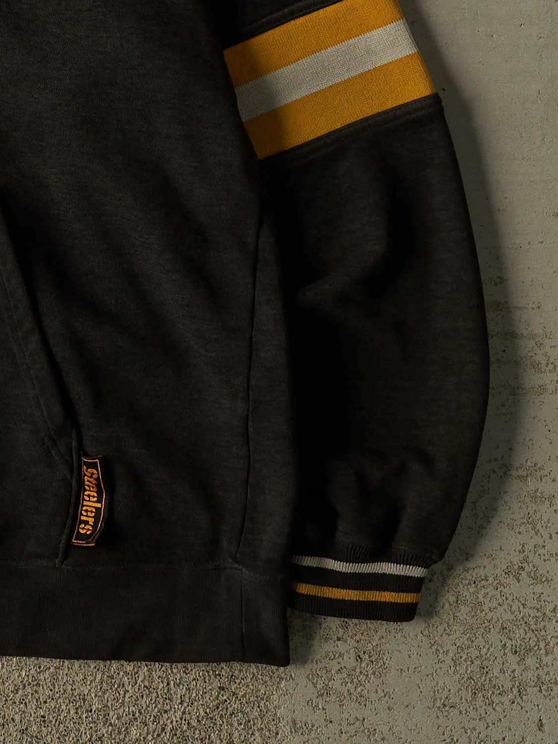 Vintage Y2K Sun Faded Black Pittsburgh Steelers Embroidered Hoodie (M/L) sold by Rebalance Vintage product image thumbnail 3