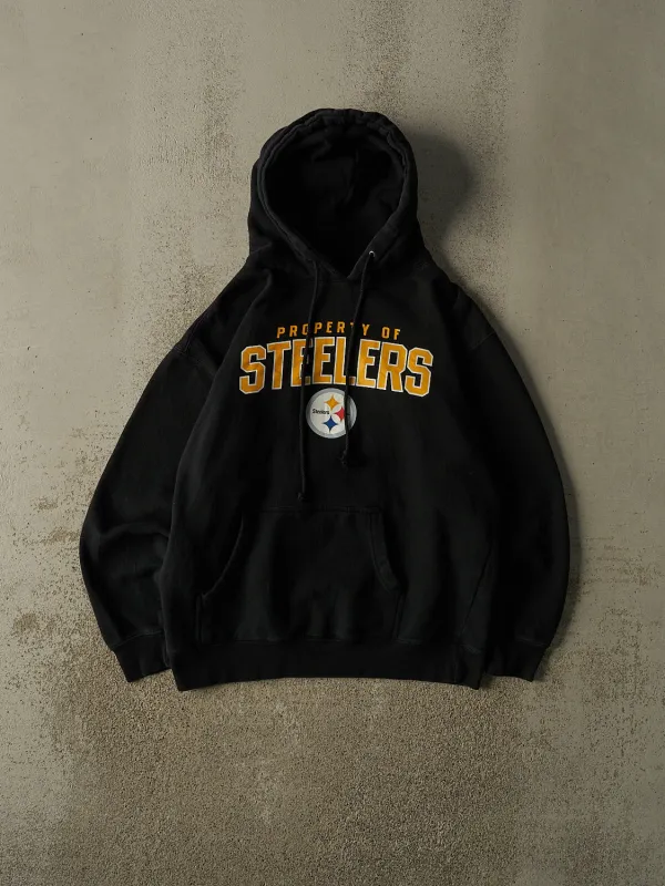 Vintage Y2K Black Pittsburgh Steelers Hoodie (M/L) made by Rebalance Vintage