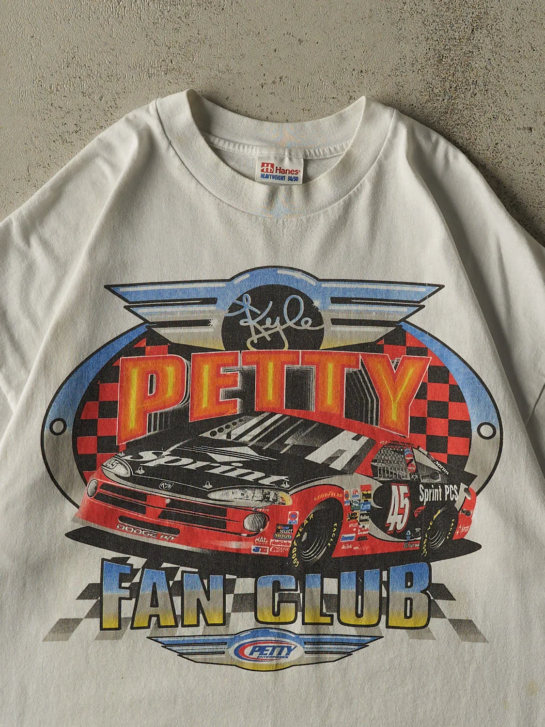 Vintage 90s White Kyle Petty Racing Tee (XL) sold by Rebalance Vintage product image thumbnail 2