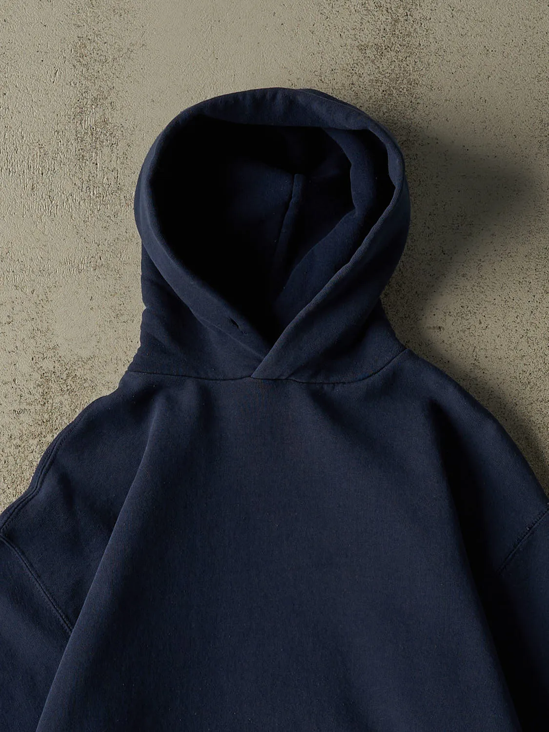 Vintage 90s Navy Blue Russell Athletic Blank Hoodie (M/L) sold by Rebalance Vintage product image thumbnail 2
