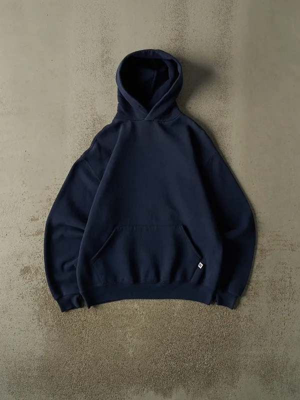 Vintage 90s Navy Blue Russell Athletic Blank Hoodie (M/L) made by Rebalance Vintage