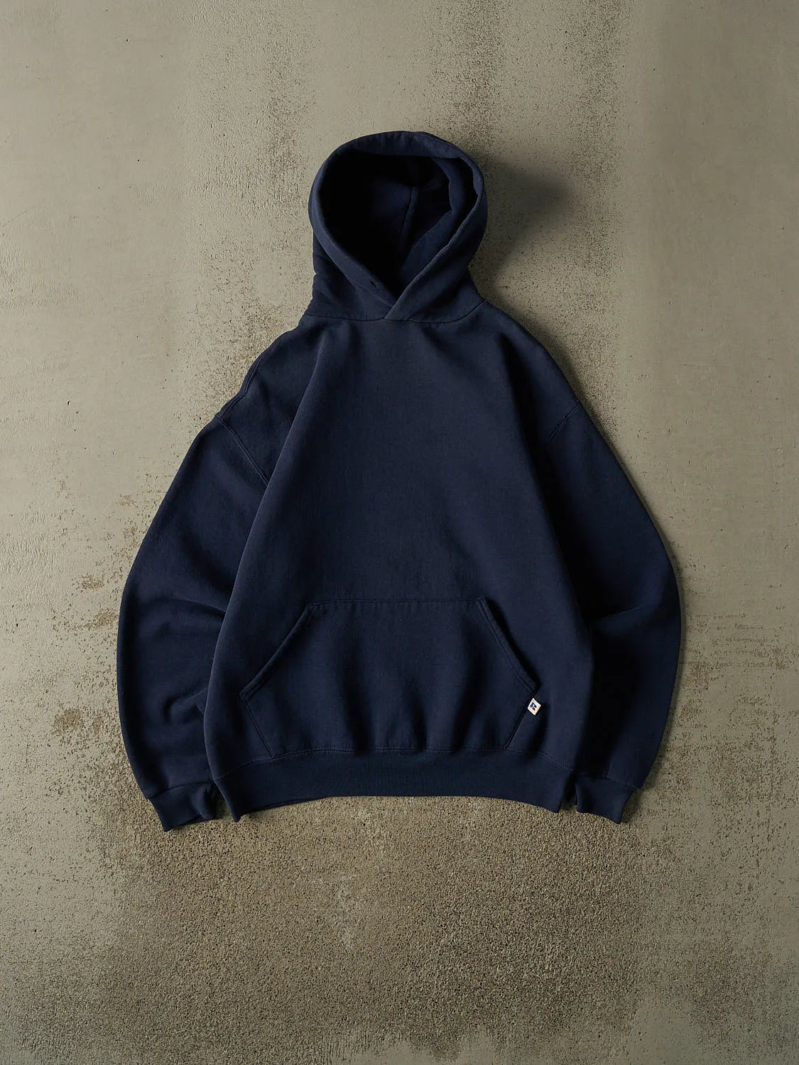 Vintage 90s Navy Blue Russell Athletic Blank Hoodie (M/L) sold by Rebalance Vintage