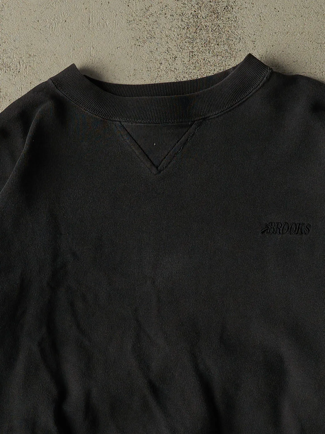 Vintage 90s Faded Black Brooks Embroidered Crewneck (XL) sold by Rebalance Vintage product image thumbnail 2