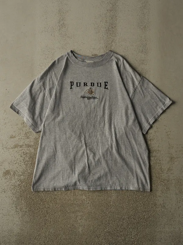 Vintage 90s Grey Purdue University Boilermakers Tee (L/XL) made by Rebalance Vintage