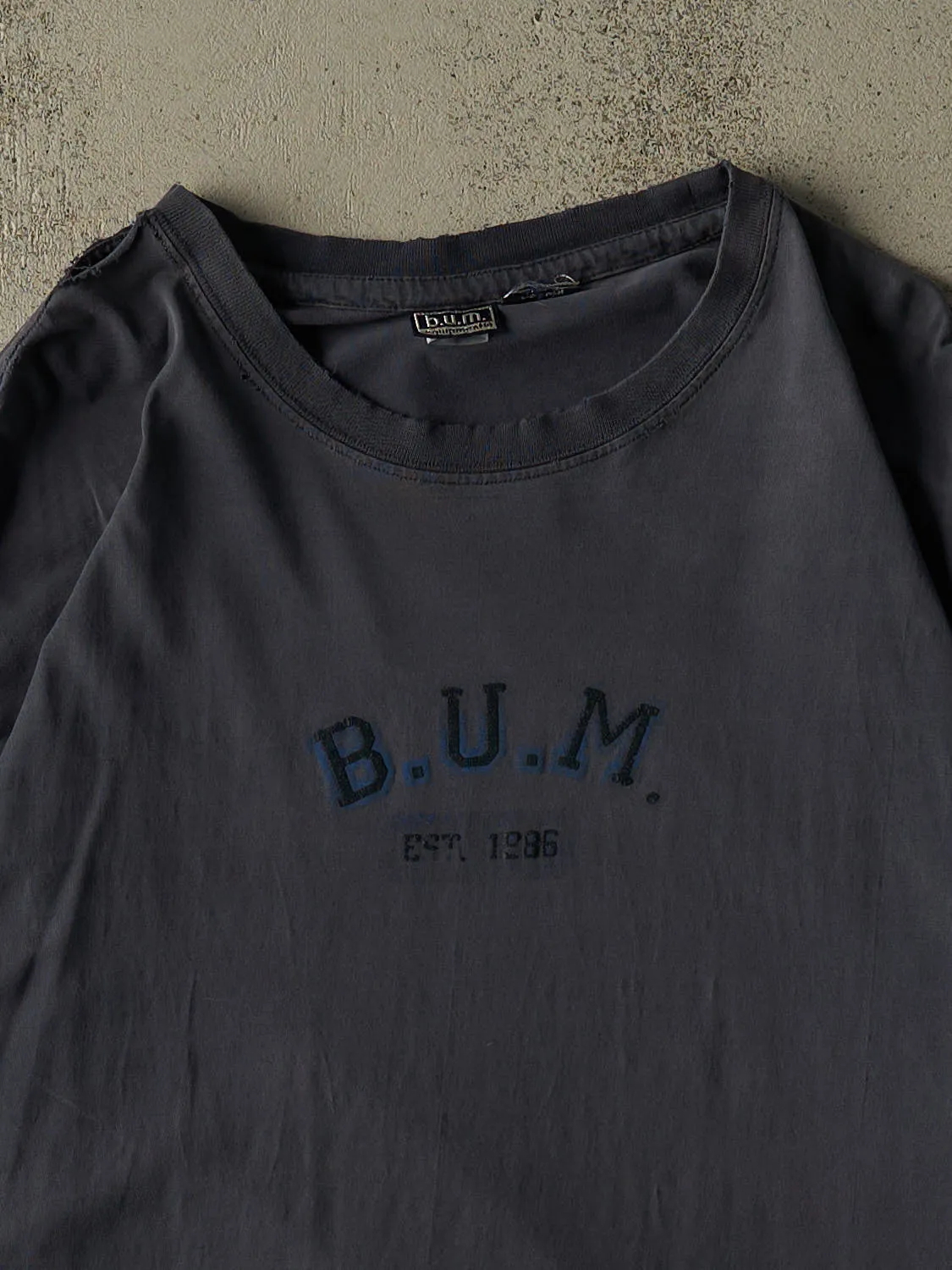 Vintage 90s Sun Faded Navy Bum Logo Tee (XL/XXL) sold by Rebalance Vintage product image thumbnail 2