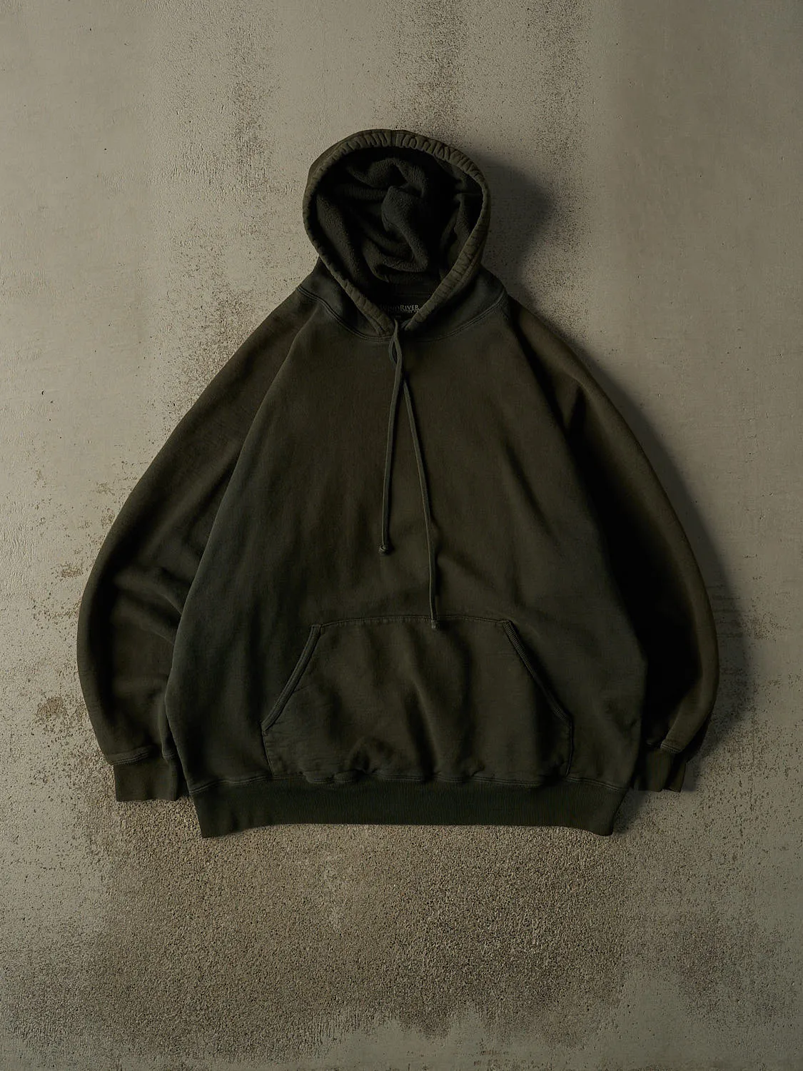 Vintage Y2K Sun Faded Green Wind River Blank Hoodie (XXL) sold by Rebalance Vintage