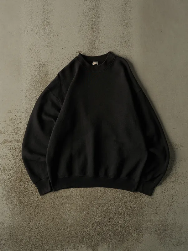 Vintage 90s Faded Black Blank Crewneck (L/XL) made by Rebalance Vintage