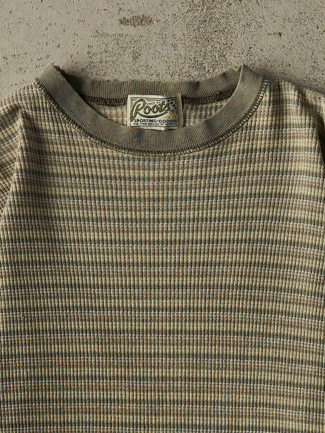 Vintage 90s Green Roots Thermal Long Sleeve (S/M) sold by Rebalance Vintage product image thumbnail 2