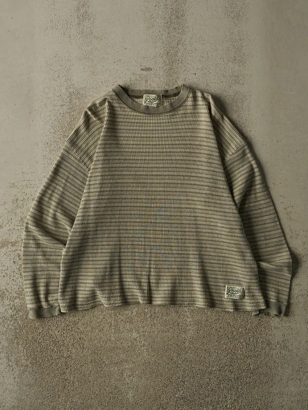 Vintage 90s Green Roots Thermal Long Sleeve (S/M) made by Rebalance Vintage