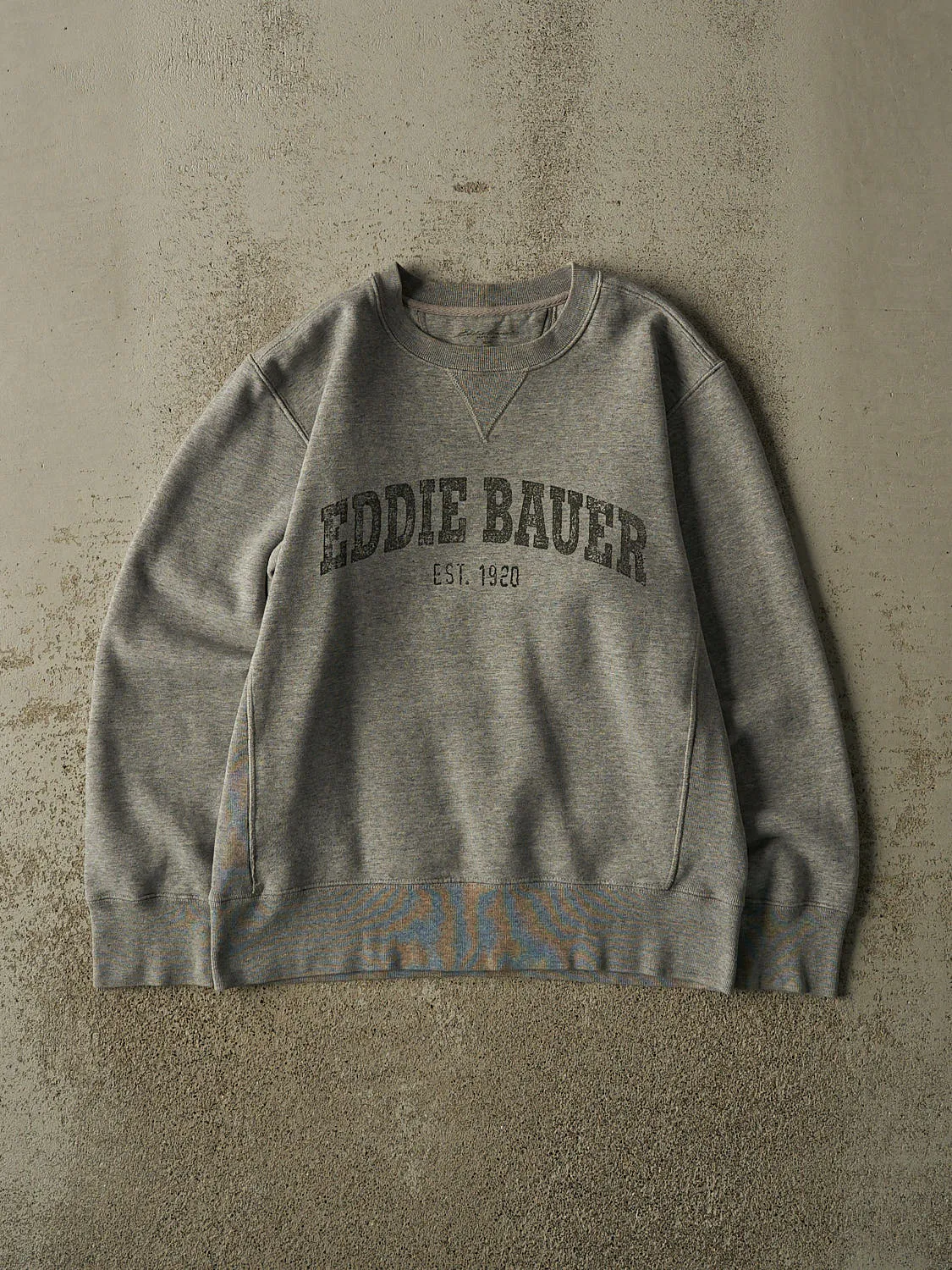 Vintage Y2K Grey Eddie Bauer Logo Crewneck (S/M) sold by Rebalance Vintage