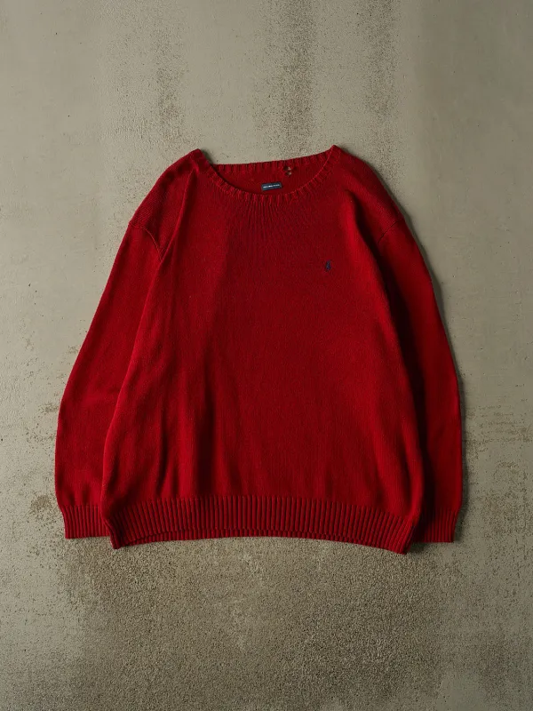 Vintage 90s Red Polo Knit (XL/XXL) made by Rebalance Vintage