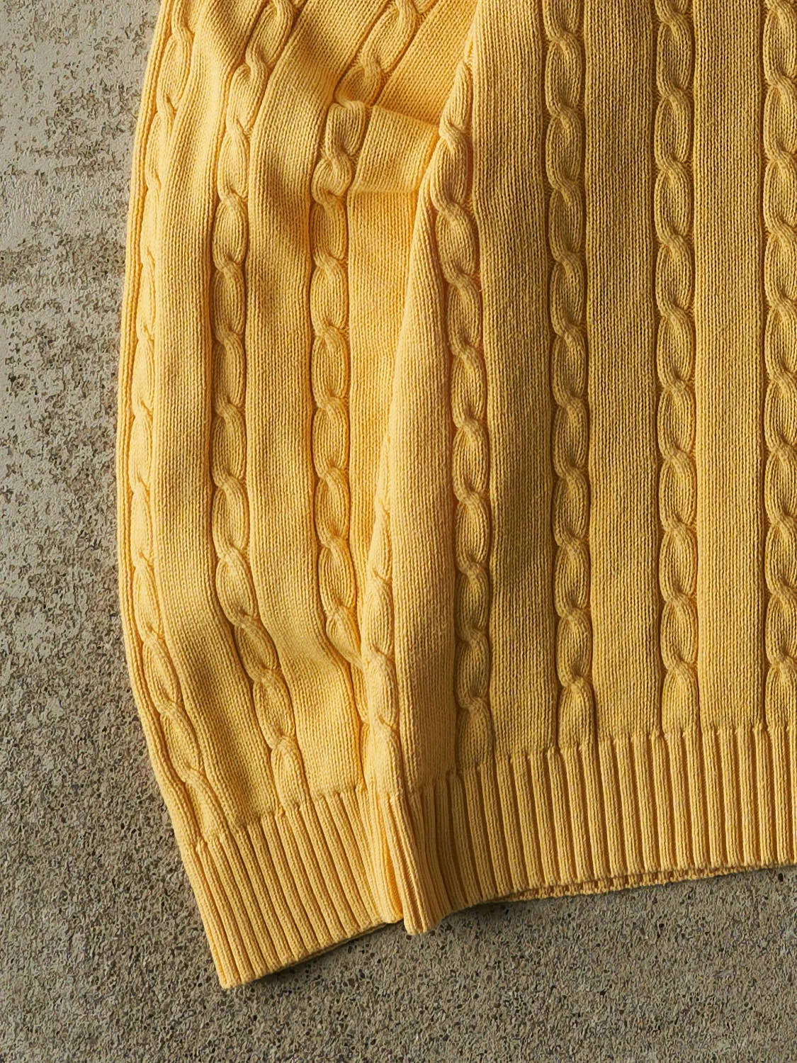 Vintage 90s Yellow Tommy Hilfiger Cable Knit (L) sold by Rebalance Vintage product image thumbnail 3