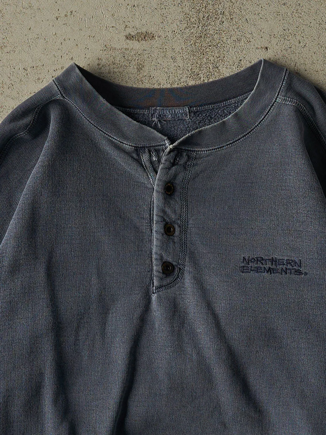 Vintage 90s Washed Blue Northern Elements Quarter Button Crewneck (L) sold by Rebalance Vintage product image thumbnail 2