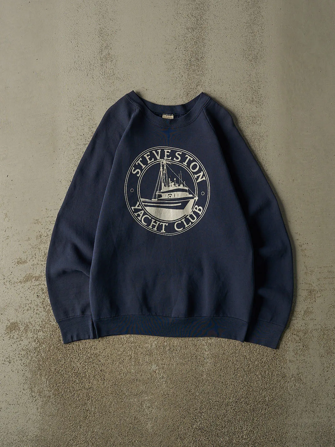 Vintage 80s Navy Blue Steveston Yacht Club Crewneck (S/M) sold by Rebalance Vintage