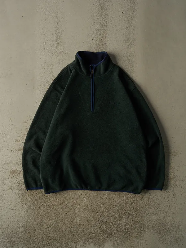 Vintage 90s Green Izod Quarter Zip Fleece (XL/XXL) made by Rebalance Vintage