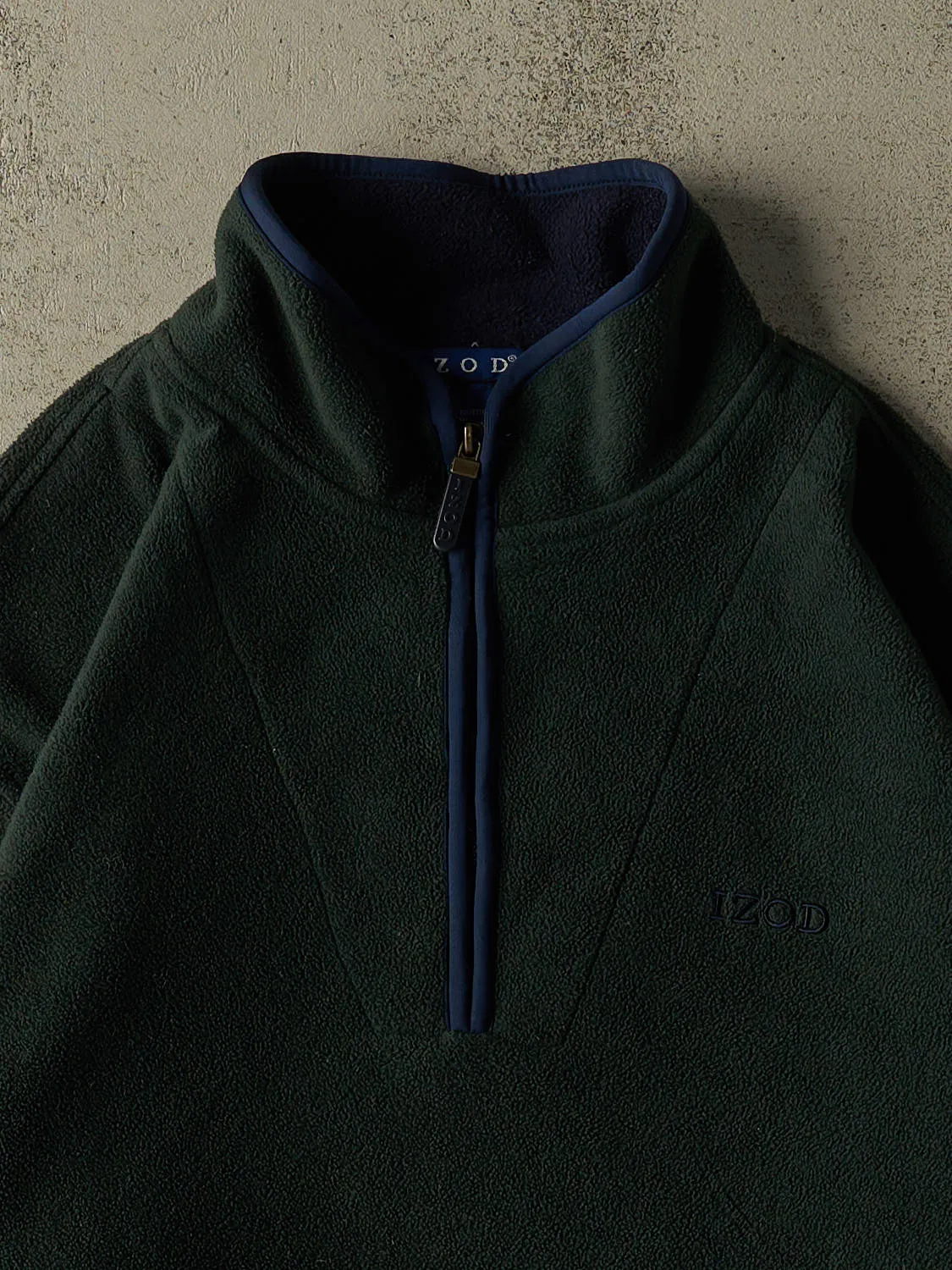 Vintage 90s Green Izod Quarter Zip Fleece (XL/XXL) sold by Rebalance Vintage product image thumbnail 2