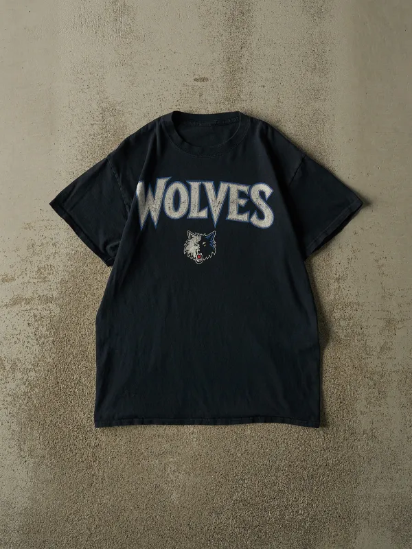 Vintage Y2K Navy Blue Minnesota Timberwolves Tee (S/M) made by Rebalance Vintage