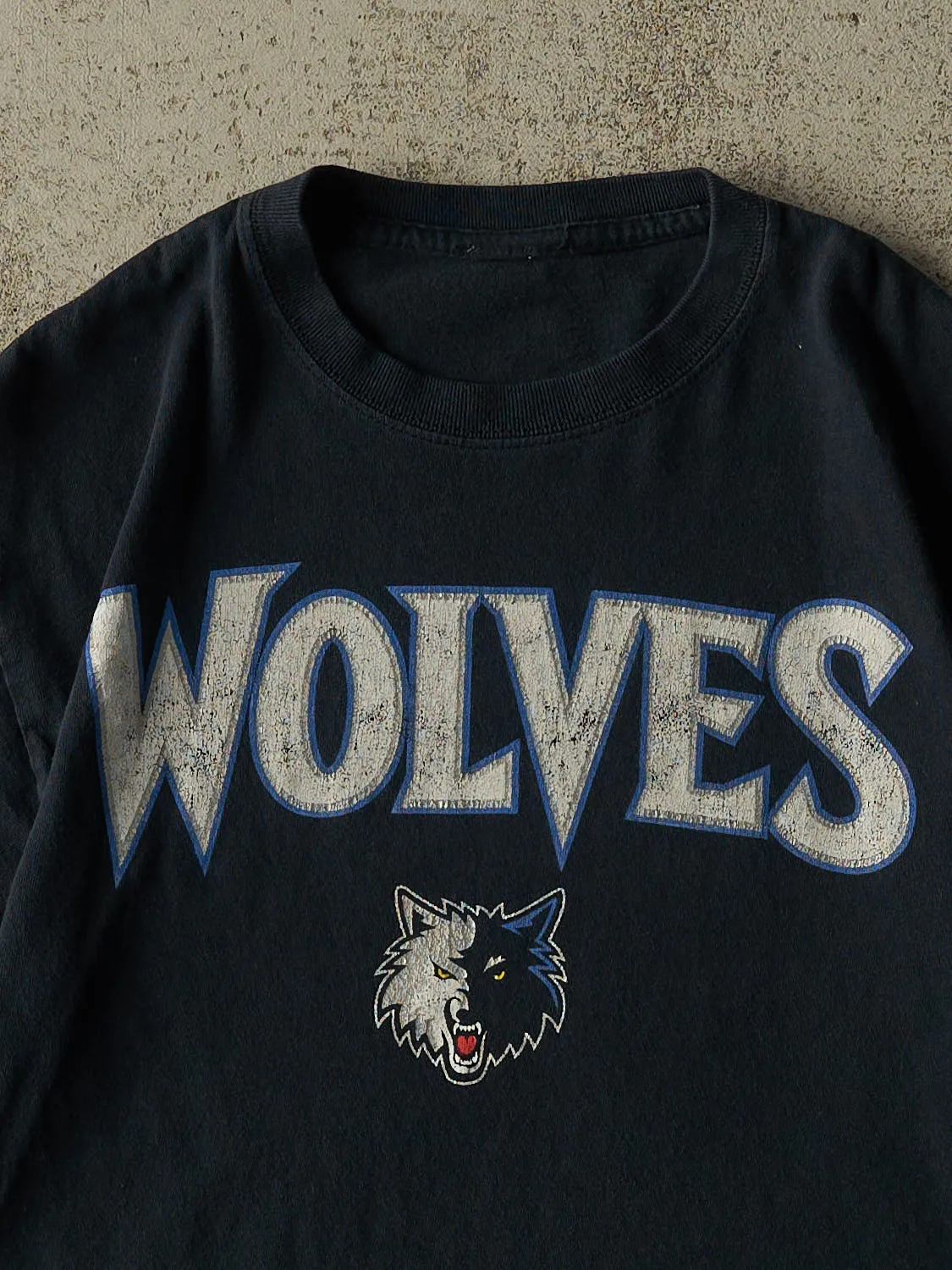 Vintage Y2K Navy Blue Minnesota Timberwolves Tee (S/M) sold by Rebalance Vintage product image thumbnail 2