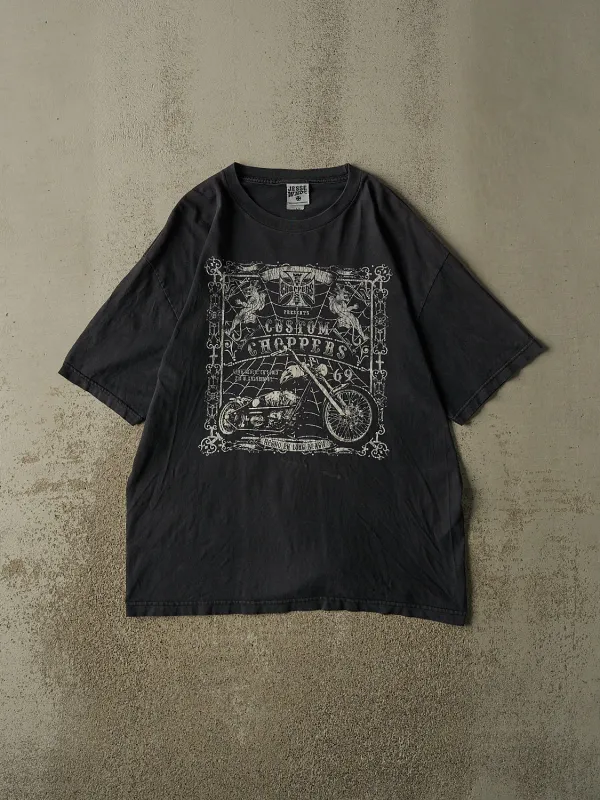 Vintage 90s Faded Black West Coast Choppers Logo Tee (XL) made by Rebalance Vintage